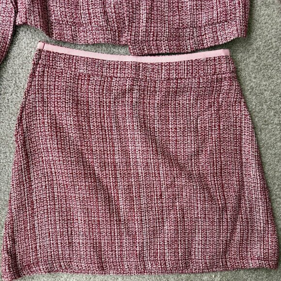 XOXO Pink Tweed Midi Skirt Set - Picture 2 of 4